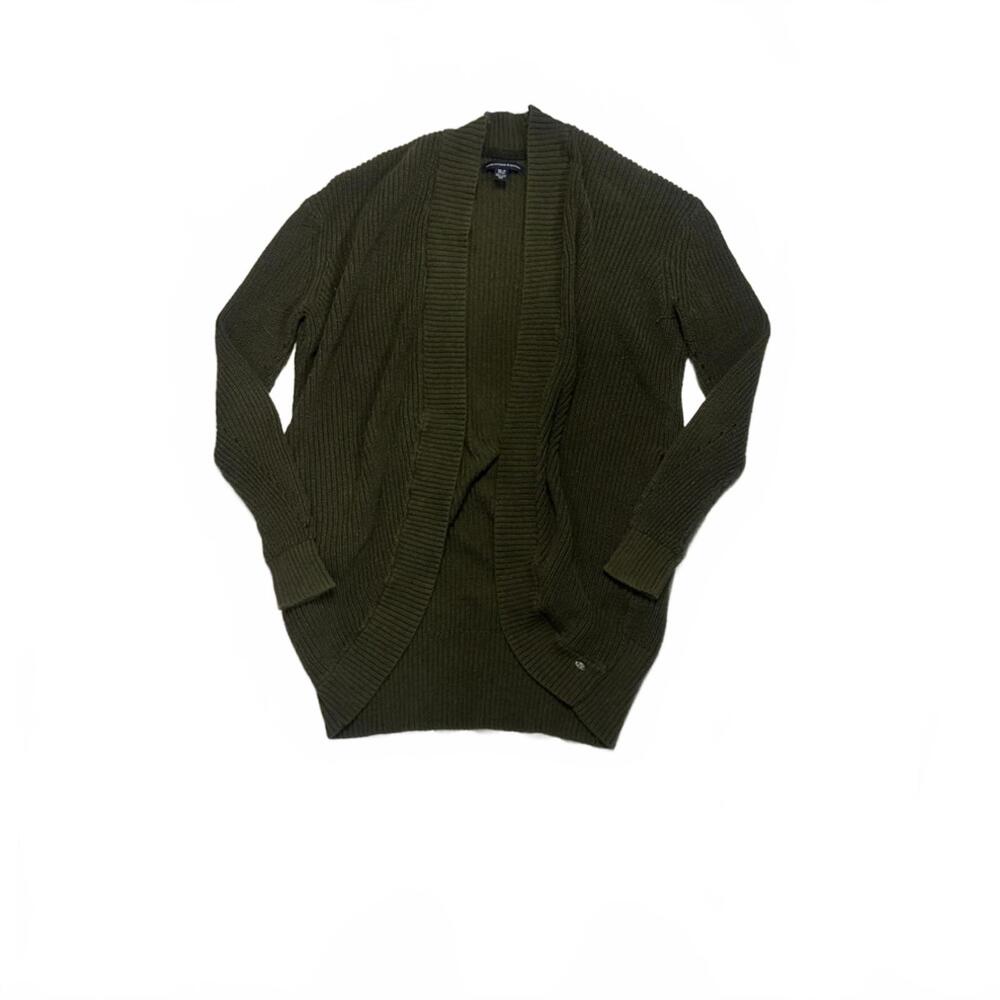 American Eagle Olive Green Open Front Cardigan Size XS